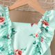 thumbnail image 5 of Vestido infantil Zhongda sin mangas con cuello redondo y mangas acampanadas hasta la rodilla, hombros descubiertos, color menta, dulce y fresco, con falda larga para niña., 5 of 7