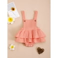 thumbnail image 2 of Nygoyerh Baby Girls Overalls Sleeveless Layered Solid Romper Dresses Bodysuit Infant Clothing for Casual Daily 0M 3M 6M 9M 12M 18M, 2 of 6
