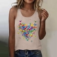 thumbnail image 2 of WEIWEN Womens Tank Tops Summer Fashion Colorful Butterfly Heart Printed Sleeveless Spaghetti Strap Tank Top for Women Vest Khaki, L, 2 of 4