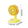 thumbnail image 3 of Ventilador de escritorio mini recargable por USB con luz LED, ventilador pequeño portátil para dormitorio, oficina y viajes, silencioso, compacto y versátil., 3 of 7