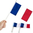 thumbnail image 1 of Anley France Mini Flag 12 Pack - Hand Held Small Miniature French Flags on Stick - 5x8 Inch with Solid Pole & Spear Top, 1 of 6