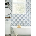 thumbnail image 3 of Chesapeake Plum Tree Blue Botanical Wallpaper, 20.5-in by 33-ft, 56.38 sq. ft., 3 of 4
