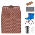 thumbnail image 5 of Patiojoy Portable Steam Sauna Spa Household Personal Sauna Tent with 9-Level Temperature &Timer Coffee, 5 of 5