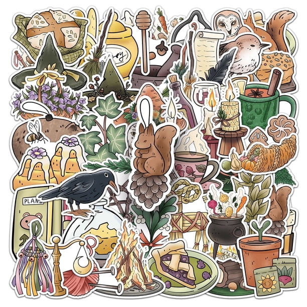 Stickers Forest Magic, 50 unidades, bonitas calcomanías de vinilo con dibujos animados
