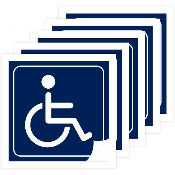 Disab Wheelchair Symbol Labels | Handicap Signs Stickers 6 Inch Convenient Decals for Handicapped Parking 5 pcs