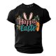 thumbnail image 5 of Camisa Casual de Cuello de la Tripulación de la Impresión de Pascua de Manga Corta de Verano Top Ligero de Poliéster para los Hombres, Camiseta de Manga Corta para el Uso Diario de Primavera Verano, 5 of 8