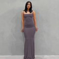 thumbnail image 1 of KEINXS Robe Sans Manches pour Femmes, Couleur Unie, Bretelles Spaghetti, Jupe Longue Moulante, 1 of 2