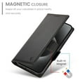 thumbnail image 6 of For Samsung Galaxy S26 Ultra 5G Wallet Case Flip Card Holder,PU Leather Side Buckle Magnetic Frosted Women Men Cover,Black,For Galaxy S26 Ultra 5G, 6 of 7