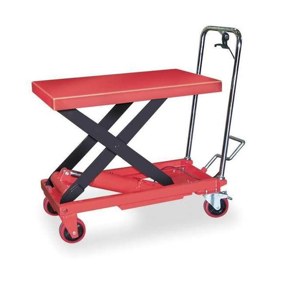Dayton Scissor Lift Cart, 1000 lb. Cap, 19-1/2"W, 32"L 6W803
