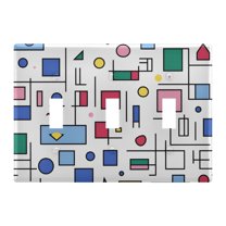 Yayeee Toggle Light Switch Wall Plate 3-Gang 6.37"x4.48" Decorative Outlet Cover, Colorful Cartoon Graphic