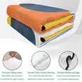 thumbnail image 4 of Quilts Twin XL Size Bedding Set, Orange Blue Yellow Lightweight Quilted Comforter, Geometric Farmhouse Stripes Soft Reversible Bedspread Coverlet with Pillow Covers for All Season, 68" x 98", 4 of 9
