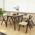 thumbnail image 2 of Gymax Folding Dining Chairs Set of 4 Wooden Table Chairs w/ Padded Seat Modern Coffee & Beige, 2 of 10