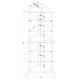 thumbnail image 3 of Royard Oaktree 72" Retro Lighted Corner Curio Cabinet with Glass Doors, Shelves, and Mirror Back, 3 of 9