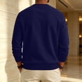 thumbnail image 5 of Men's Fleece Crewneck Sweatshirt Cotton Long Sleeve Pullover Casual Thermal Shirts fall winter fashion comfort solid Sweatshirt Navy XL, 5 of 6