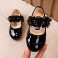 thumbnail image 3 of LYHaoo Mary Jane Girls Flats Dress Shoes Soft Insole Ankle Strap Flower Girl School Shoes for Wedding Party,Black,Sizes 6.5(5.31") Toddler, 3 of 7
