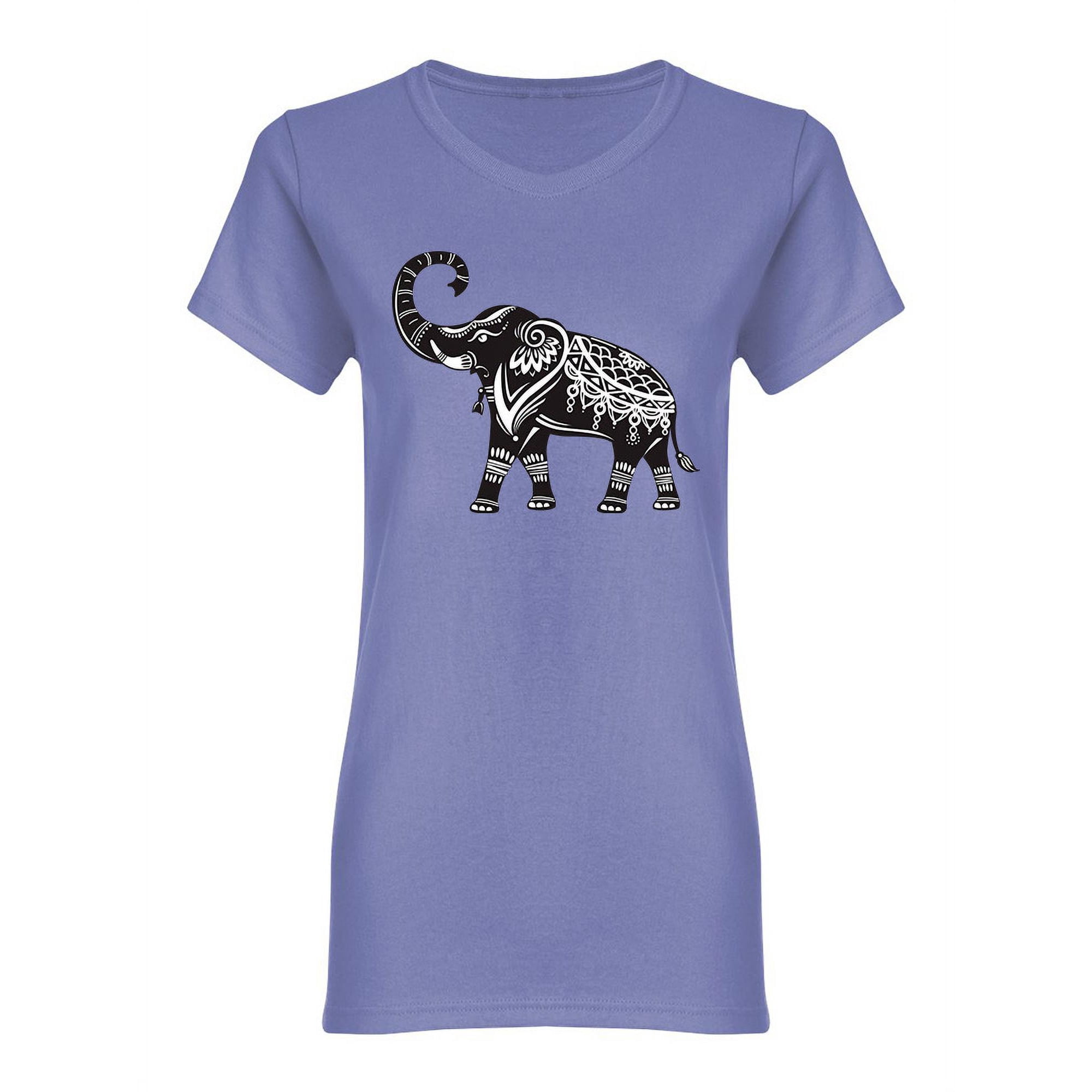 Stylized Elephant Design Shaped T-Shirt Women -Image by Shutterstock Female x-Large