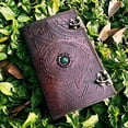 thumbnail image 2 of Doctor Strange Eye of Agamotto Embossed Handmade Stone Leather Journal Art Sketchbook Travel Diary with Vintage Lock Latch, 2 of 8