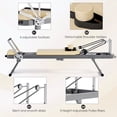 thumbnail image 3 of FASTES Foldable Pilates Reformer Machine for Home Gym,78" Balanced Body Pilates Exercise Equipment with Jump Board, White, 3 of 8