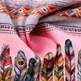 thumbnail image 5 of GUZOM Mens Boho Shirt Short Sleeve Button Down, Pink Feather Ethnic Print, Relaxed Fit Casual & Vacation Beach Shirt, Stretch Fabric,Size M, 5 of 7