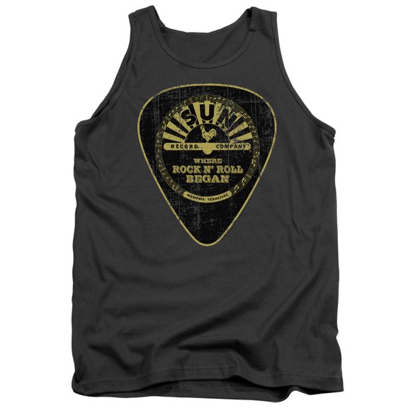 Sun Guitar Pick Adult Tank Top Charcoal