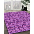 thumbnail image 3 of Ahgly Company Machine Washable Indoor Round Transitional Dark Orchid Purple Area Rugs, 6' Round, 3 of 7