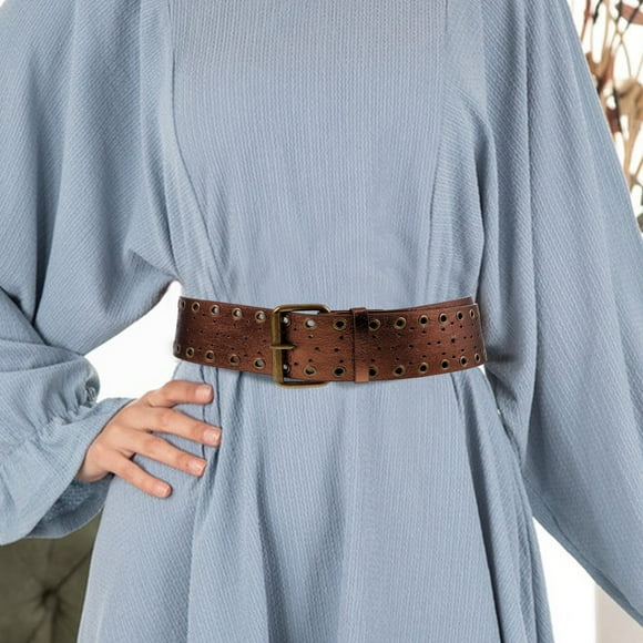 WHAMVOX cowboy belt Western Cowboy Belt Vintage Coffee PU 1Set for Men and Women Parties