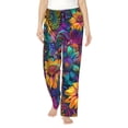 thumbnail image 2 of Lsque Psychedelic Sunflowers Print Women's Pajama Pants, Lounge Pant - Comfortable Home Wear,Elastic Waistband, Stylish Design-Medium, 2 of 9