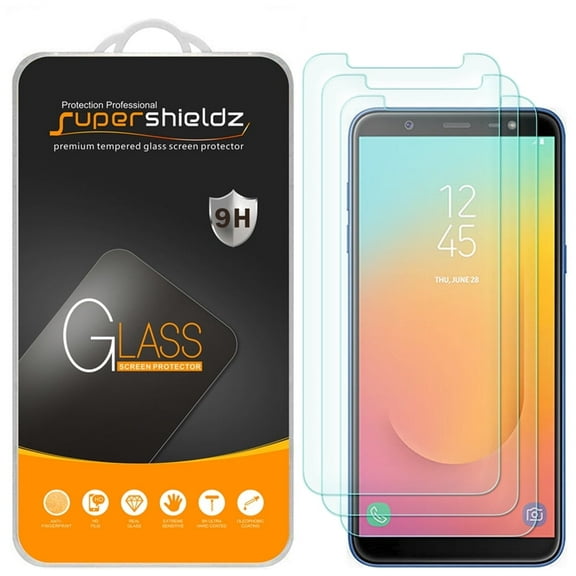[3-Pack] Supershieldz for Samsung Galaxy J8 (2018) Tempered Glass Screen Protector, Anti-Scratch, Anti-Fingerprint, Bubble Free