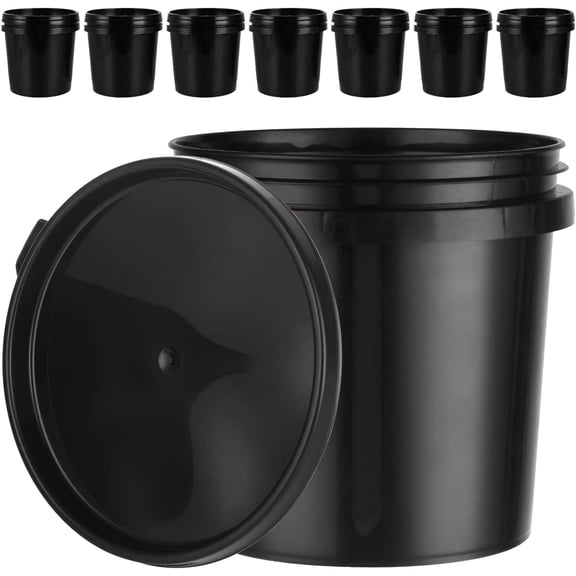 8 Pack Small Paint Bucket for Painting Touch Up Paint Containers with Lids 1 Quart Paint Cans 2 Pint Plastic Paint Storage Containers Empty Paint Cans Hand Held Paint Pail for Leftover Paint