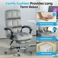 Homhum Velvet Ergonomic Office Chair with Footrest, Gray