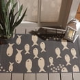 thumbnail image 2 of SAFAVIEH Courtyard Trena Fishes Indoor/Outdoor Area Rug, Dark Grey/Beige, 2' x 3'7", 2 of 13