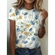thumbnail image 4 of Camiseta informal con estampado de cara para mujer, ropa de calle de manga corta, estilo Harajuku, gran oferta, 4 of 5