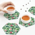 thumbnail image 7 of Pofeuu Succulents 1 Print Leather Coasters Set of 6, Round Cups Mugs Mat Pad for Home Kitchen Heat Resistant Drink Coasters,Hexagon, 7 of 7
