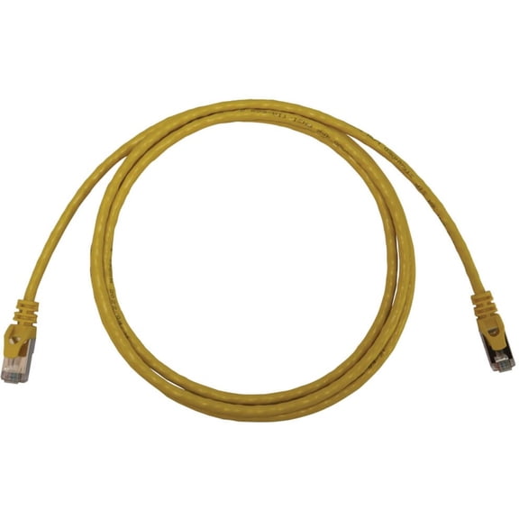 Eaton Tripp Lite Series Cat6a 10G Snagless Shielded Slim STP Ethernet Cable RJ45 M/M PoE Yellow 5 ft. 1.5 m
