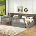 thumbnail image 2 of Twin over Full Bunk Bed with Drawers, Convertible Beds, Gray, 2 of 6