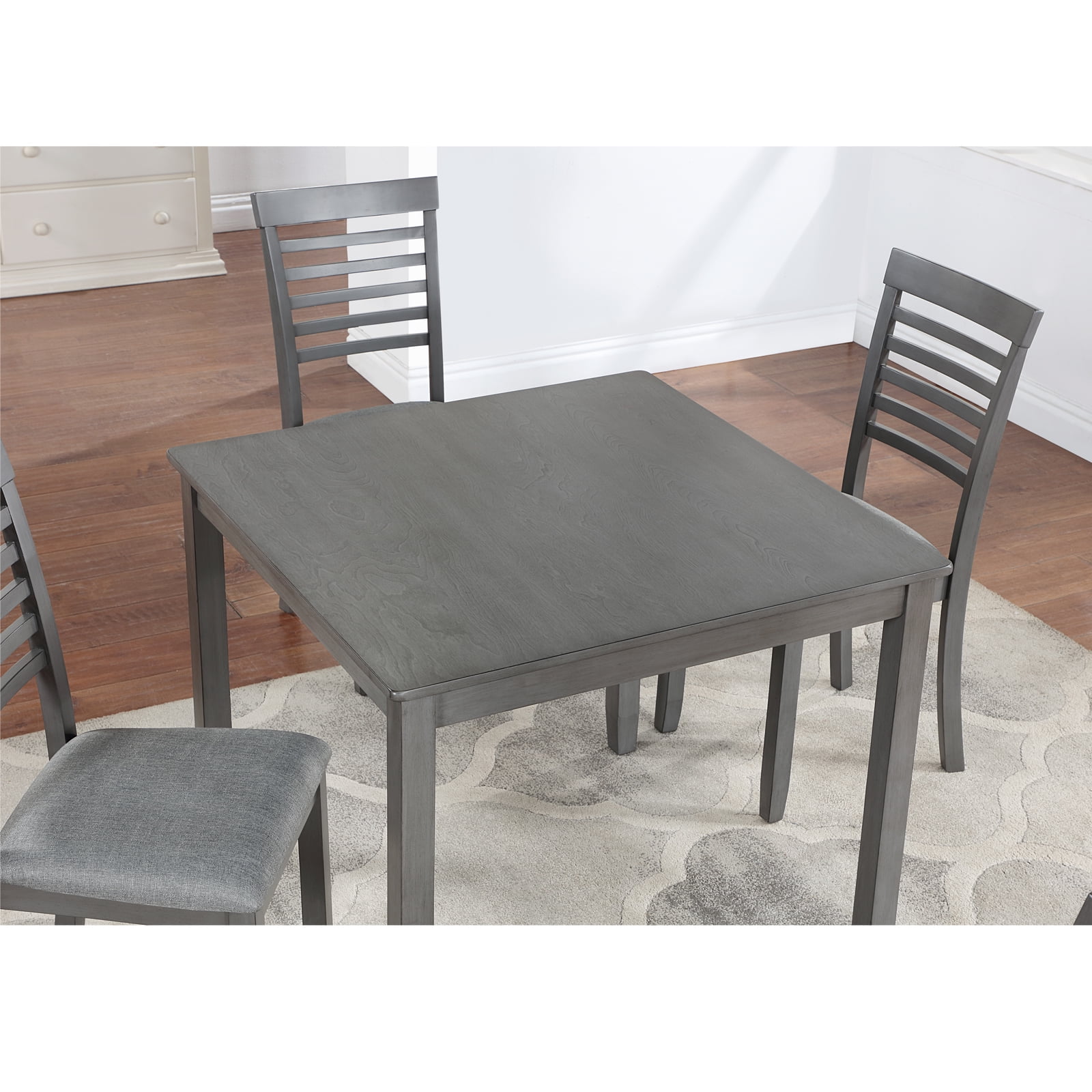 HOQBN Wooden Square Dining Table,34.5" Kitchen Table for 4 People,Farmhouse Kitchen Table for Kitchen & Living Room,