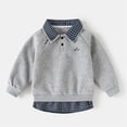 thumbnail image 5 of SELONE Collared Shirt Boys Long Sleeve Button Pullover Tops Patchwork Plaid Sweatshirts Fall Campus Clothes 2-12Y, 5 of 9