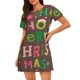 thumbnail image 1 of Easygdp Ho Ho Ho Merry Christmas Camisón de manga corta para mujer, informal, estampado, 1 of 6