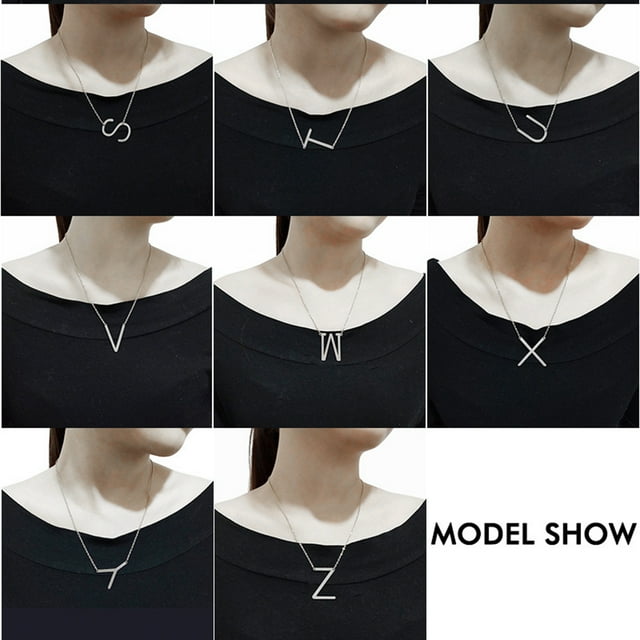 VONKY Collier Simple pour Femmes Pendentif Lettre pour Filles Acier Inoxydable Fête Rendez-Vous Chaîne de Cou Bijoux