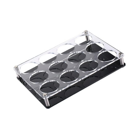 

Glass Cup Rack Acrylic Glasses Cup Serving Tray for Festival Bar Coffee 12Hole Black Beer