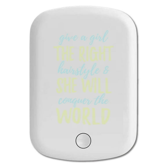 DistinctInk Magnetic Battery Pack, 5000 mAh Wireless Portable Charger with USB-C Cable, Compatible with MagSafe iPhone 14 / 13 / 12 Series - Girls With Right Hairstyle Will Conquer the World