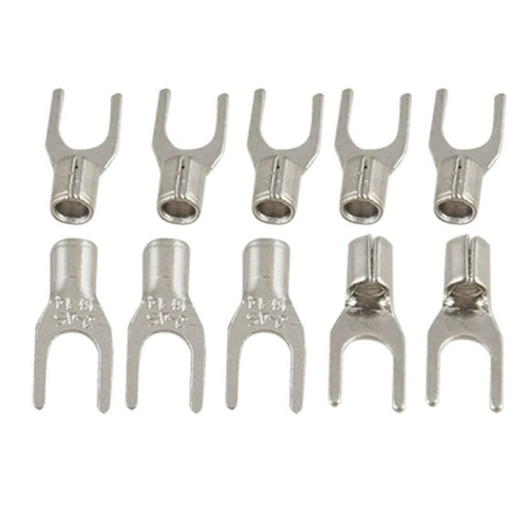 10Pcs 1.5-2.5mm sq Cable Uninsulated Spade Fork Terminal Connector