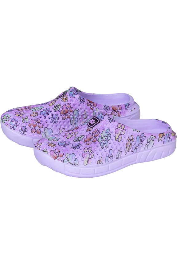 Rainbow Paw Clogs Lightweight Slip On Breathable EVA Water Friendly Quick Dry Durable Animal Lover Shoes Gifts for Women Mom Ladies