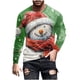 thumbnail image 2 of Blusas y camisas de manga larga y cuello redondo para hombre, informales, a la moda, con estampado navideño, cuello redondo, blusas de licra de manga larga para hombre., 2 of 5