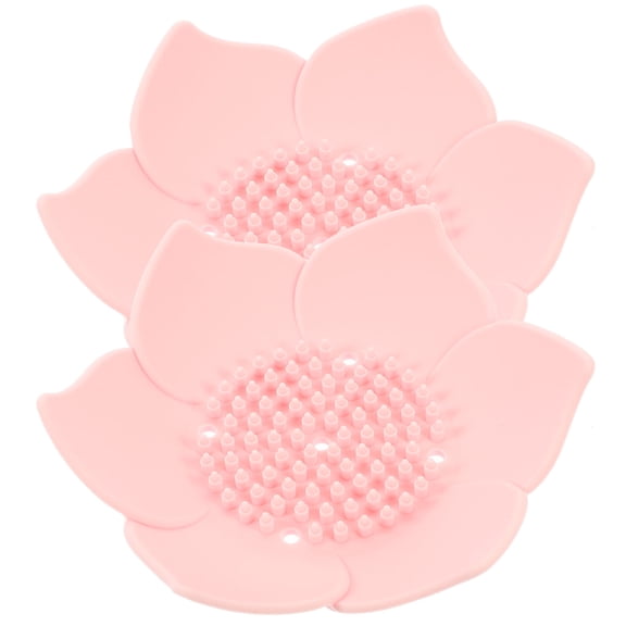 Soimiss 2Pcs Silicone Soap Drain Holder Flower Design for Kitchen and Bathroom