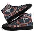 thumbnail image 4 of American By Birth Nurse By Choice High Top Canvas Shoes Sneakers Black Size 7, 4 of 7