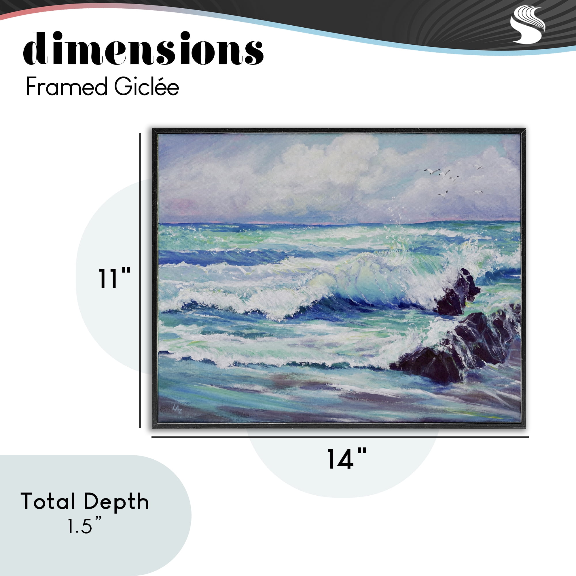 Stupell Industries Down By The Sea Black Framed Giclee Art, design by Lee Ann Zirbes