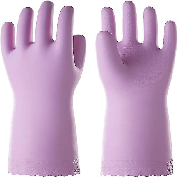 Guantes de limpieza para lavavajillas, guantes de cocina reutilizables y respetuosos con la piel con forro de algodón flocado, antideslizantes, pequeños