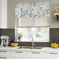 thumbnail image 5 of 2 Pack Valances for Windows, Teal Green Botanical Window Valances for Living Room/Bedroom/Bathroom, Rustic Country Spring Floral Summer Leaf Light Filtering Kitchen Curtain Valance 54"W x18" L, 5 of 9