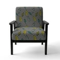 thumbnail image 3 of Designart "Black and Yellow Tropical Floral" Upholstered Patterned Accent Chair and Arm Chair, 3 of 5